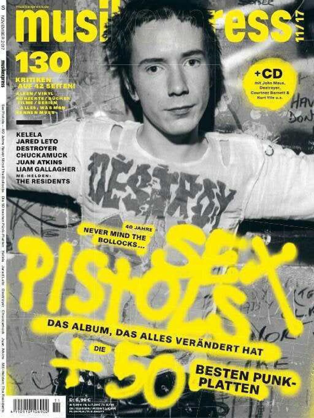 Musikexpress Magasin Tyskland 2017-11 – Sex Pistols Kelela The Residents – Originalutgåva