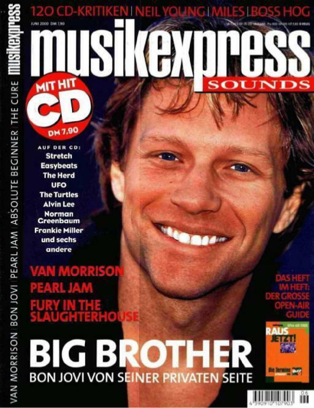 Musikexpress Magazin Deutschland 2000-06 Bon Jovi Pearl Jam Van Morrison
