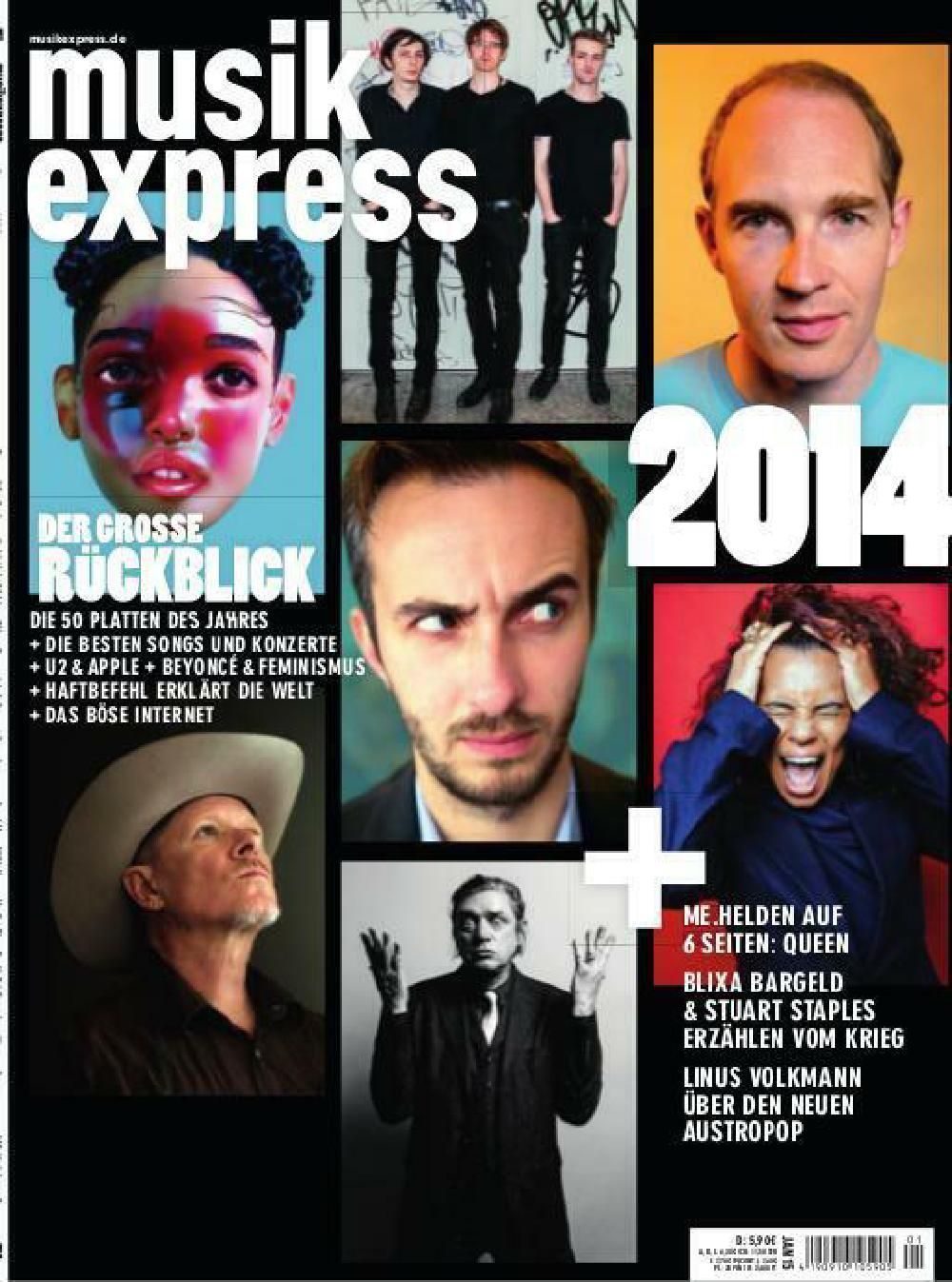 Musikexpress Tijdschrift Duitsland 2015-01 Beyoncé U2 Stuart Staples Originele uitgave
