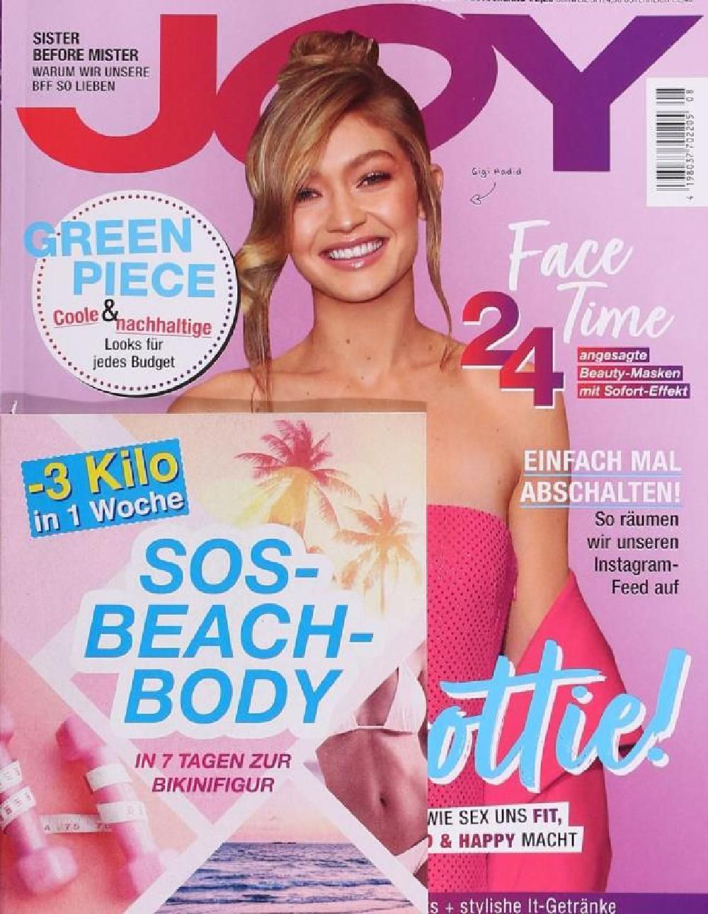 Joy Magasin Tyskland 2021-08 Gigi Hadid Originaludgave