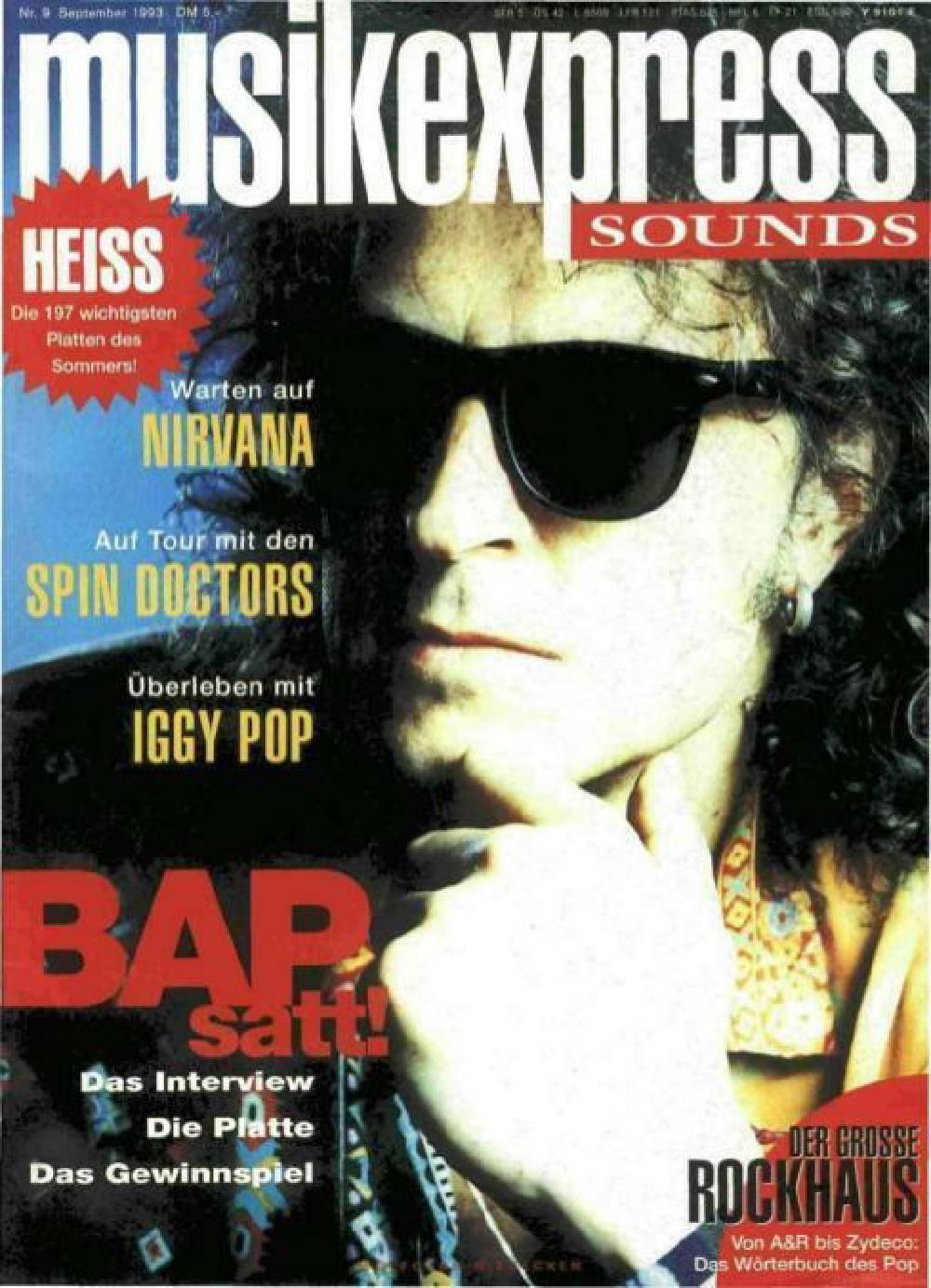 Musikexpress Magazin Deutschland 1993-09 BAP Nirvana Iggy Pop Spin Doctors