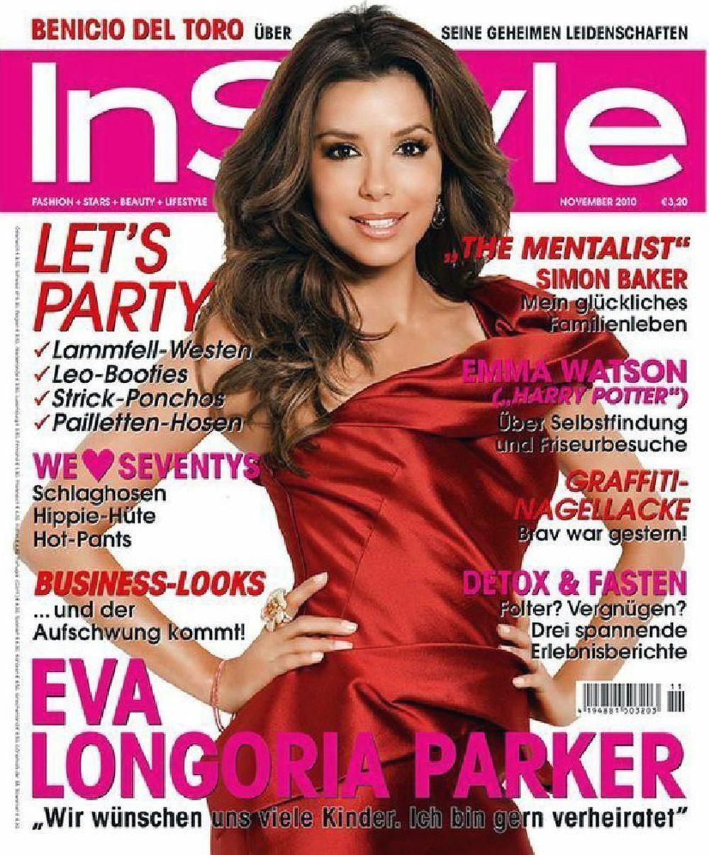 InStyle Lehti Saksa 2010-11 Eva Longoria Parker Alkuperäinen painos