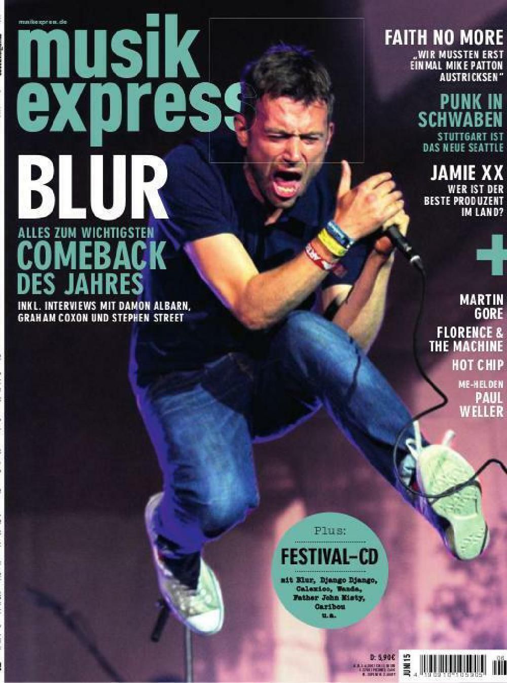 Musikexpress Magasin Tyskland 2015-06 – Blur Faith No More Martin Gore Hot Chip – Originaludgave