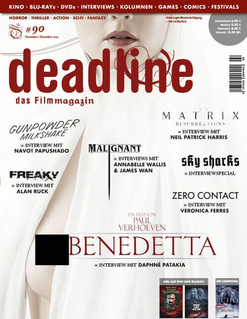 Deadline Magazine Allemagne 2021 #90 Paul Verhoeven Benedetta Daphne Patakia