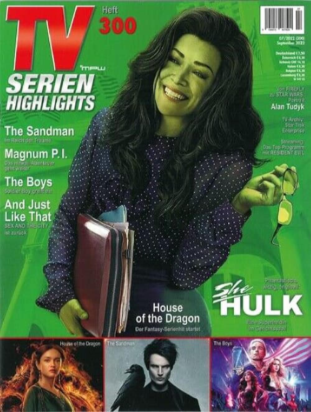 TV Serien Highlights Revista Alemanha 2022 #300 She-Hulk Edição original