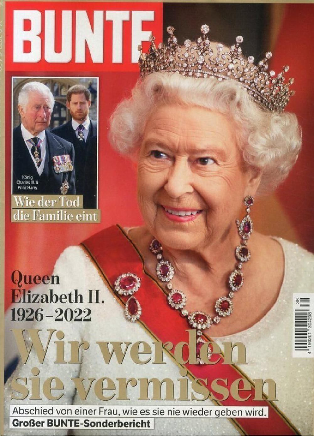 Bunte Magazin Deutschland 2022-38 Queen Elizabeth II