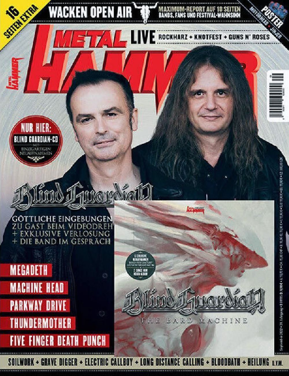 Metal Hammer Magazin Deutschland 2022-09 Blind Guardian Hansi Kürsch + CD