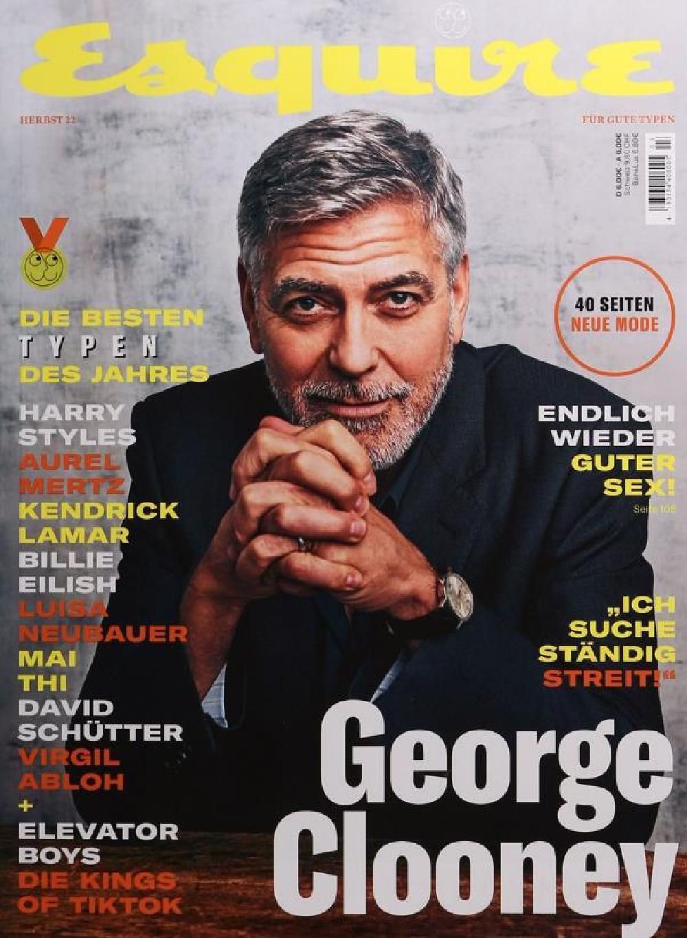 Esquire Tijdschrift Duitsland 2022-03 George Clooney Originele uitgave