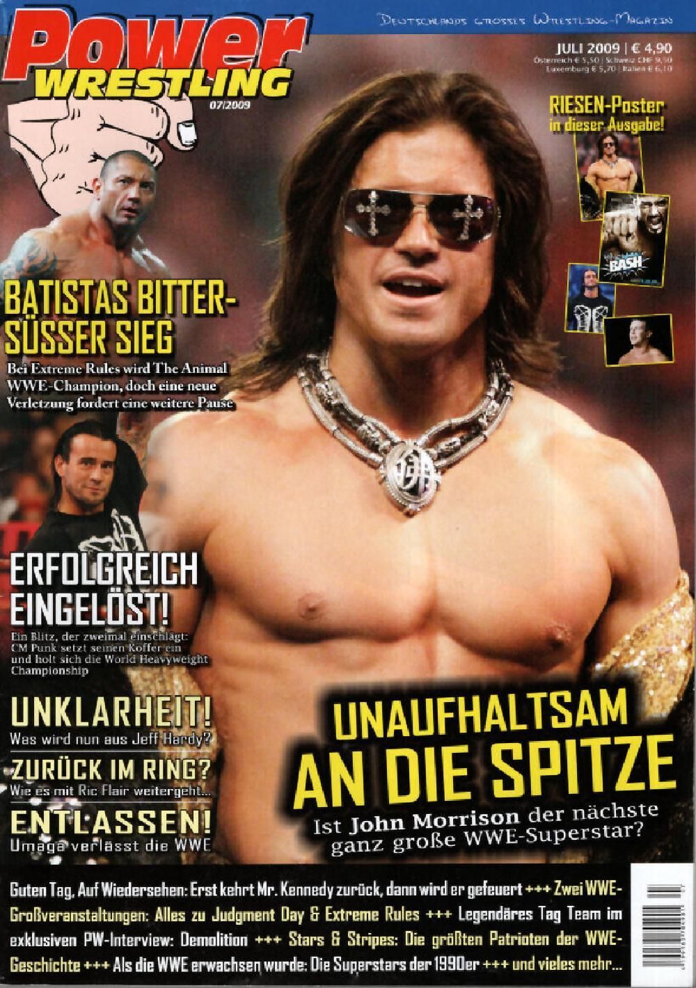 Power Wrestling Magazin Deutschland 2009-07 John Morrison CM Punk Batista