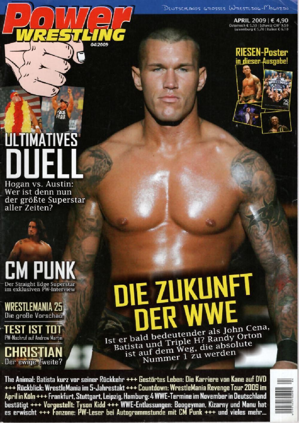 Power Wrestling Tijdschrift Duitsland 2009-04 Randy Orton CM Punk John Cena Originele uitgave