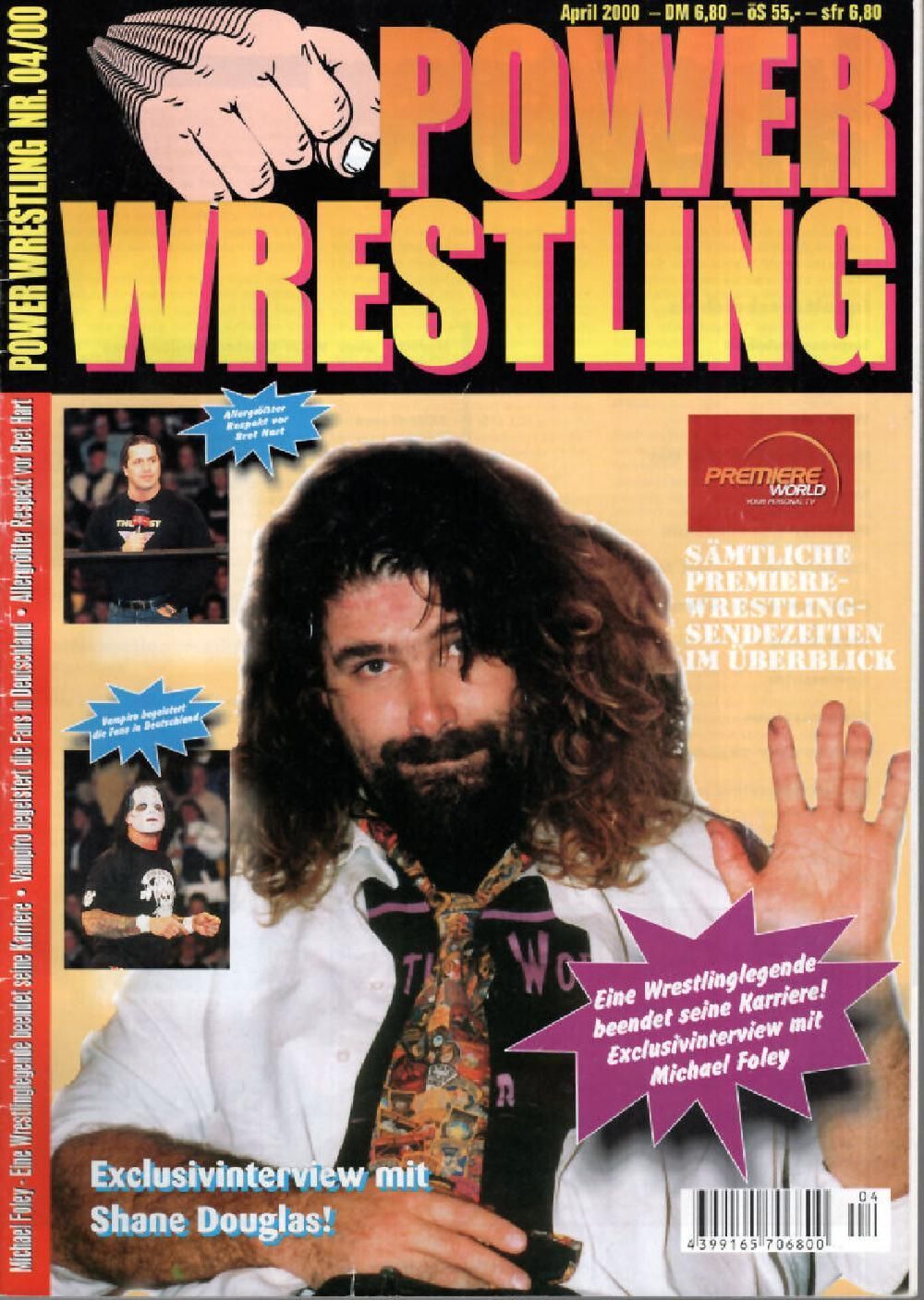 Power Wrestling Tijdschrift Duitsland 2000-04 Shane Douglas Bret Hart Michael Foley Originele uitgave