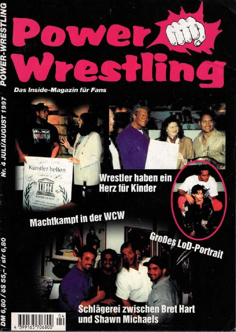 Power Wrestling Lehti Saksa 1997-04 Shawn Michaels Bret Hart Alkuperäinen painos