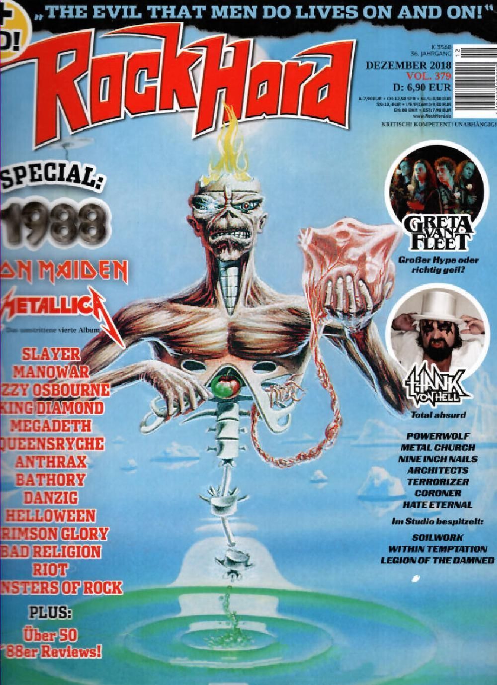 Rock Hard Magazin Deutschland 2018 #379 Iron Maiden Metallica Greta Van Fleet