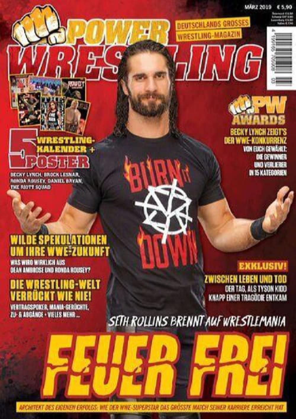 Power Wrestling Magazin Deutschland 2019-03 Seth Rollins Becky Lynch