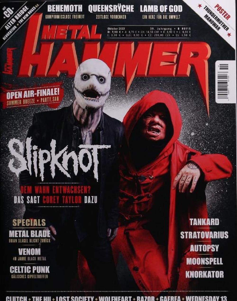 Metal Hammer Magazin Deutschland 2022-10 Slipknot Venom Tankard Behemoth