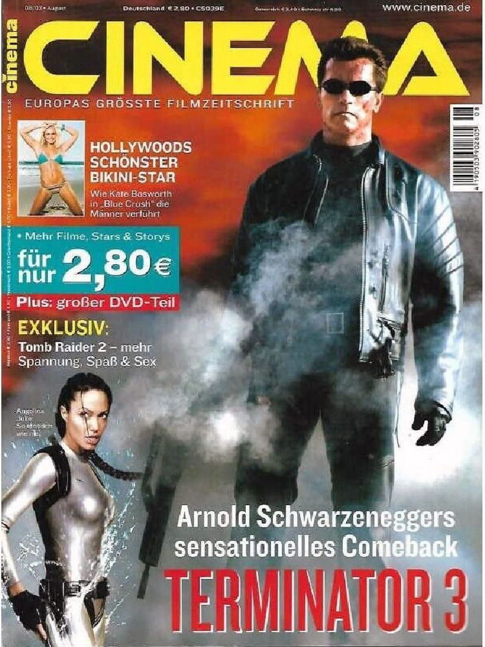 Cinema Magazin Deutschland 2003-08 Arnold Schwarzenegger Angelina Jolie Kate Bosworth