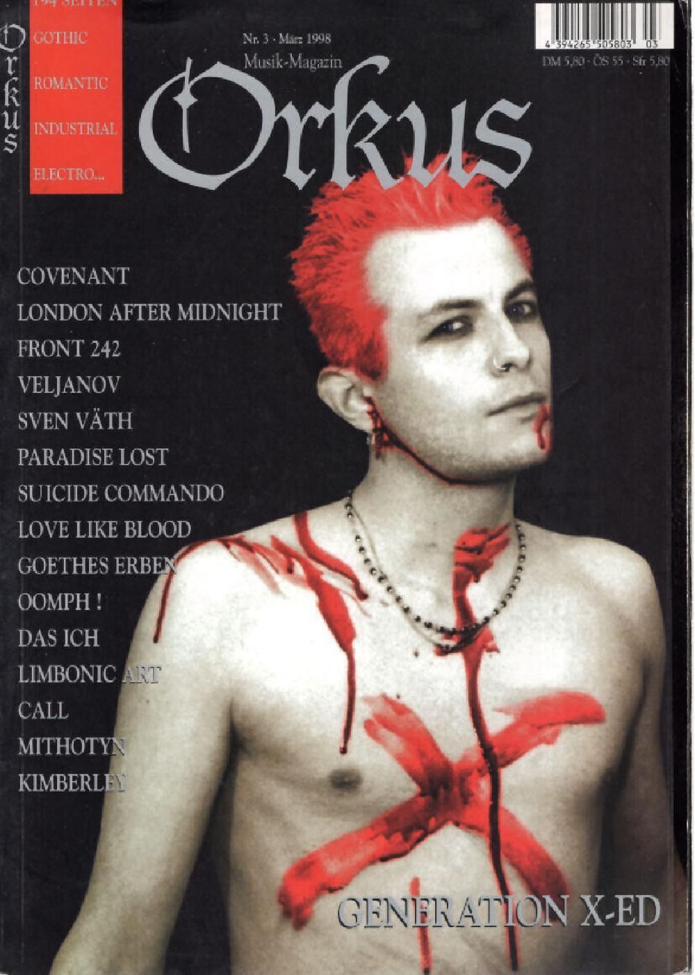 Orkus Magazin Deutschland 1998-03 Generation X Ed Covenant Front 242 Oomph