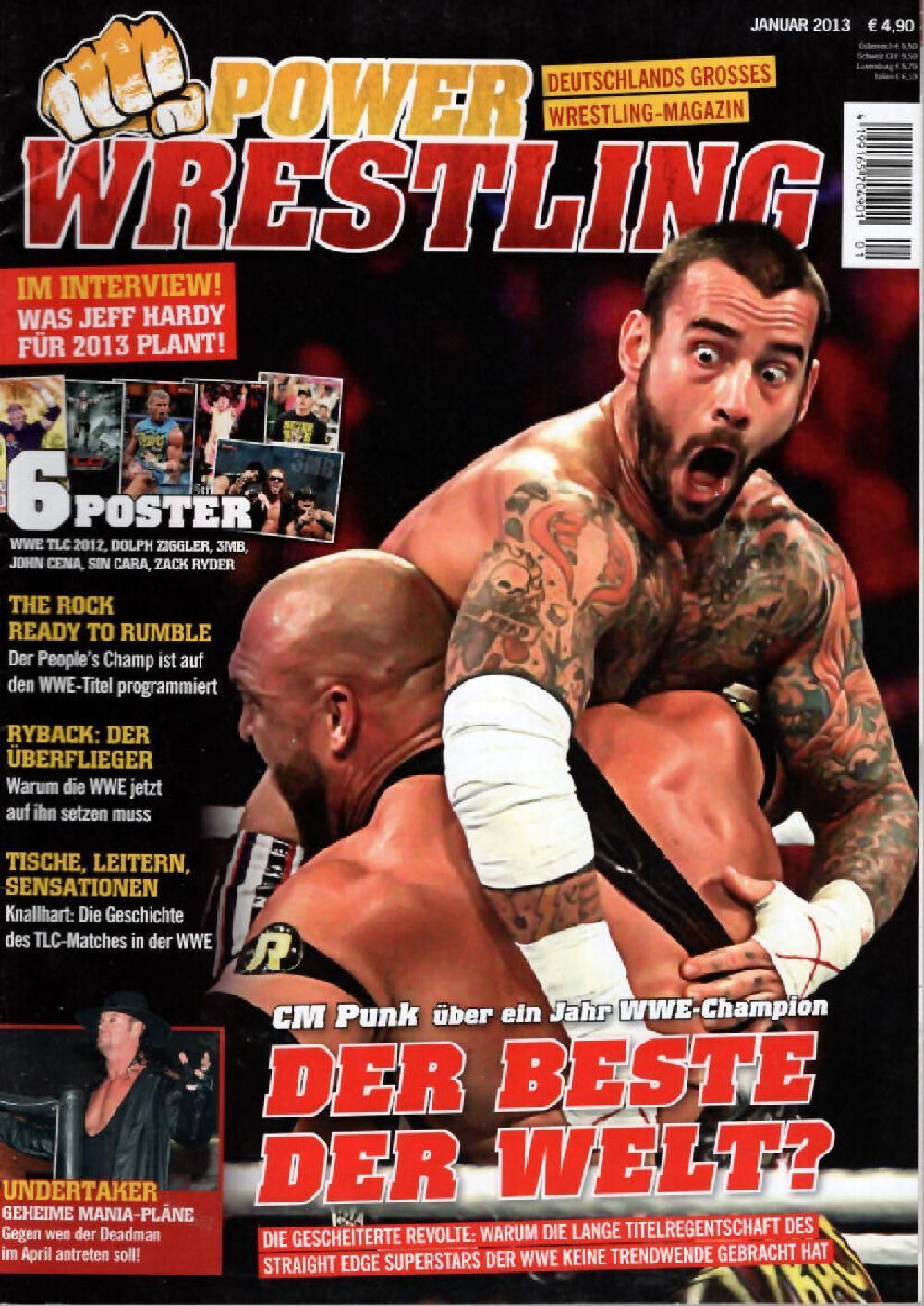 Power Wrestling Magazin Deutschland 2013-01 CM Punk The Rock Undertaker Ryback