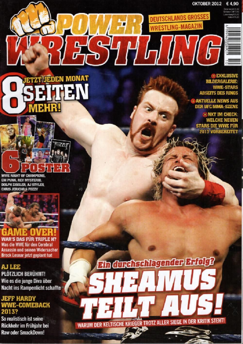 Power Wrestling Magazin Deutschland 2012-10 Sheamus Triple H AJ Lee Jeff Hardy