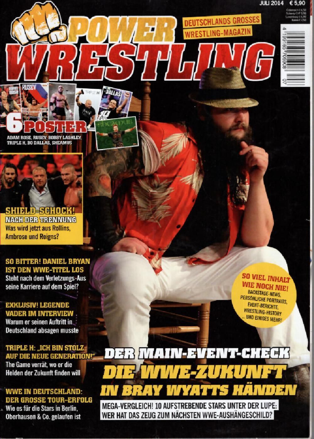 Power Wrestling Magasin Tyskland 2014-07 Bray Wyatt Seth Rollins Dean Ambrose Roman Reigns Originaludgave