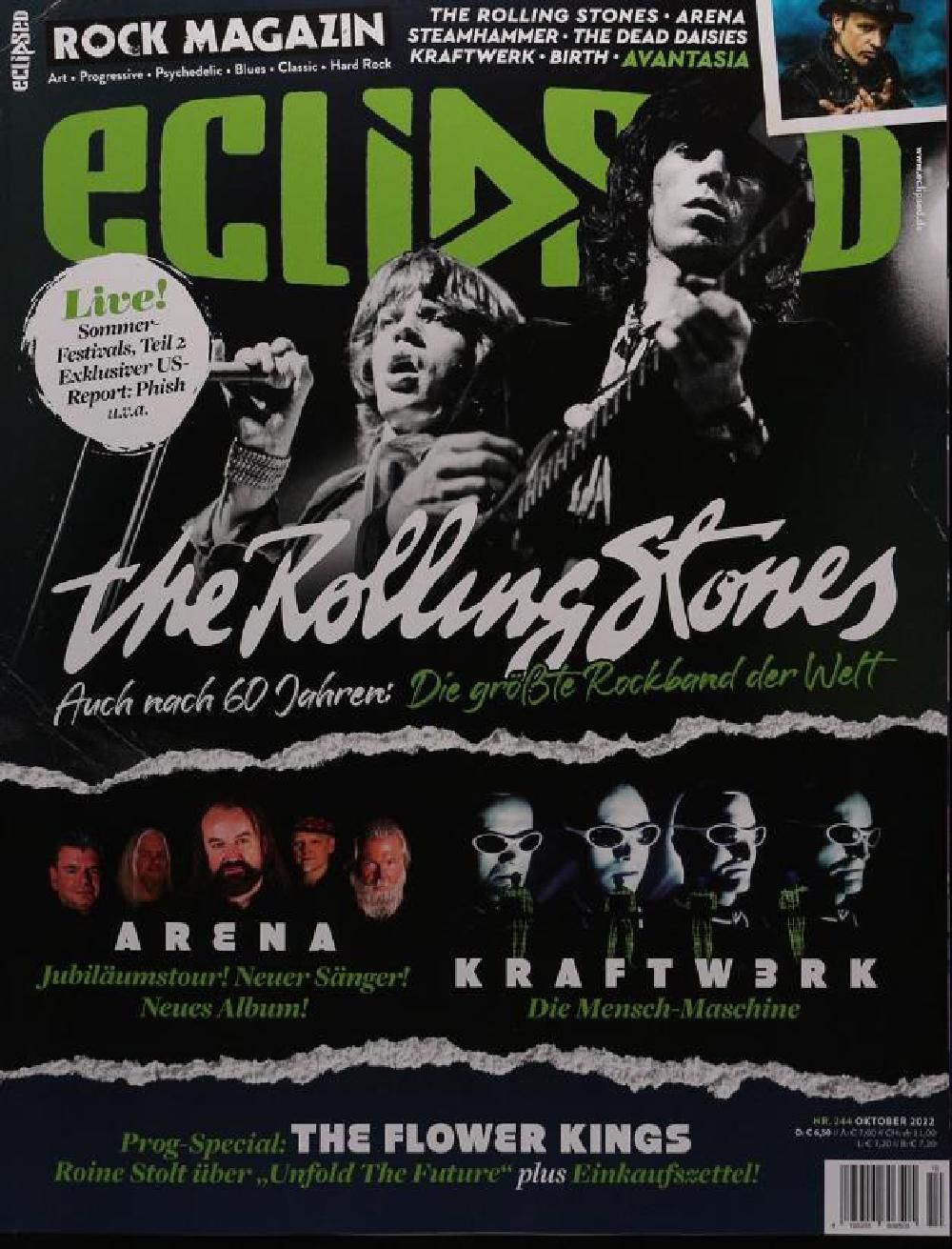 Eclipsed Rivista Germania 2022 #244 The Rolling Stones Chuck Leavell Steamhammer