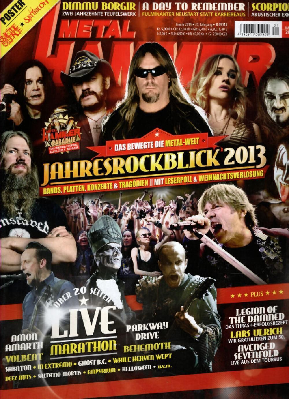 Metal Hammer Magazin Deutschland 2014-01 Legion Of The Damned Lars Ulrich Volbeat