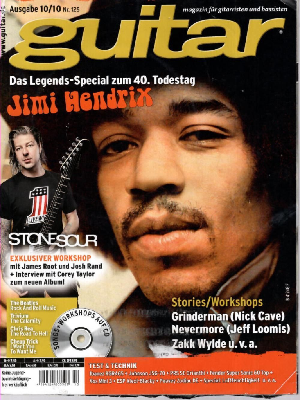 Guitar Magazin Deutschland 2010-10 Jimi Hendrix Stonesour