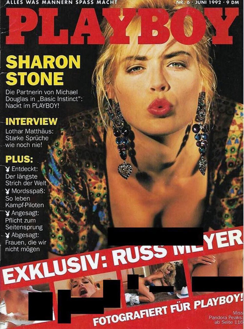 Playboy Magazin Deutschland 1992-06 Sharon Stone Russ Meyer Miss Pandora Peaks