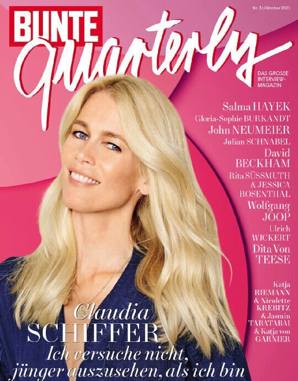 Bunte Quarterly Magasin Tyskland 2021-03 – Claudia Schiffer Dita Von Teese – Originaludgave