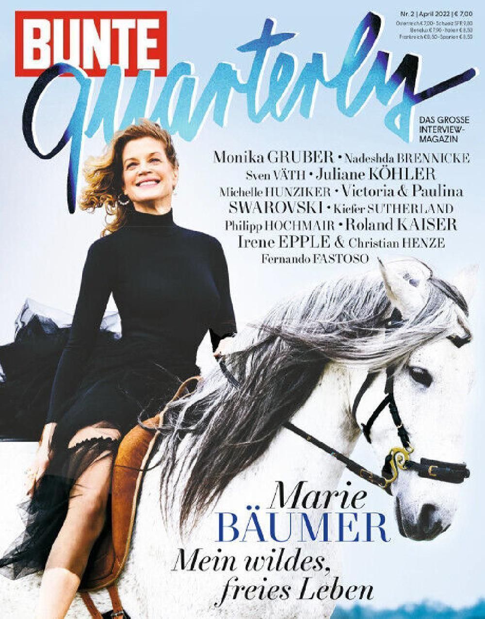 Bunte Quarterly Revista Alemanha 2022-02 Marie Bäumer Kiefer Sutherland Edição original