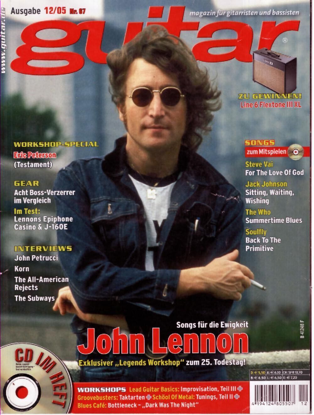 Guitar Revista Alemanha 2005-12 John Lennon Eric Peterson Steve Vai John Petrucci Edição original