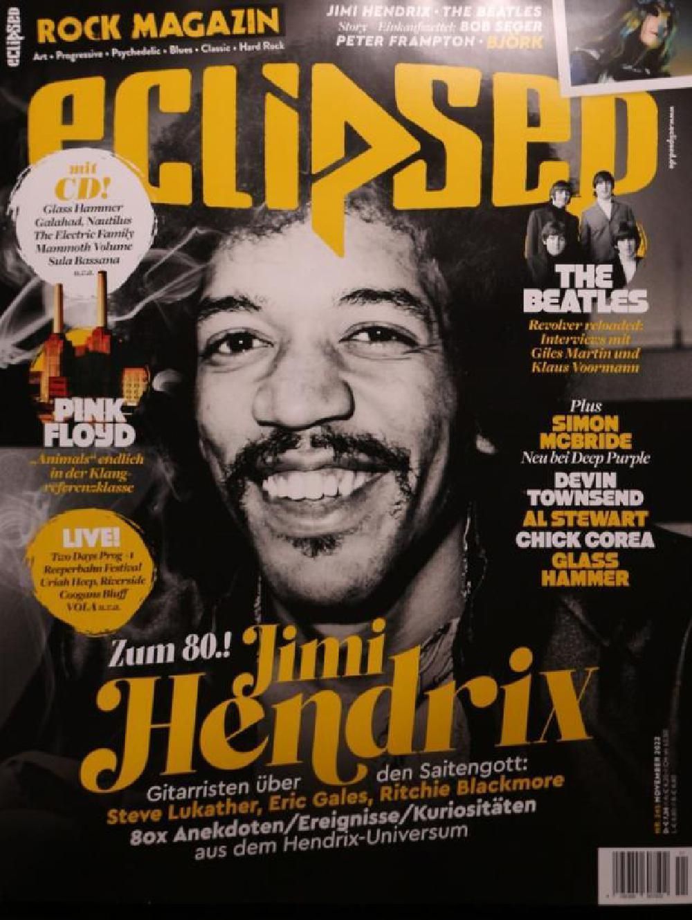 Eclipsed Magazin Deutschland 2022 #245 Jimi Hendrix Björk Pink Floyd The Beatles