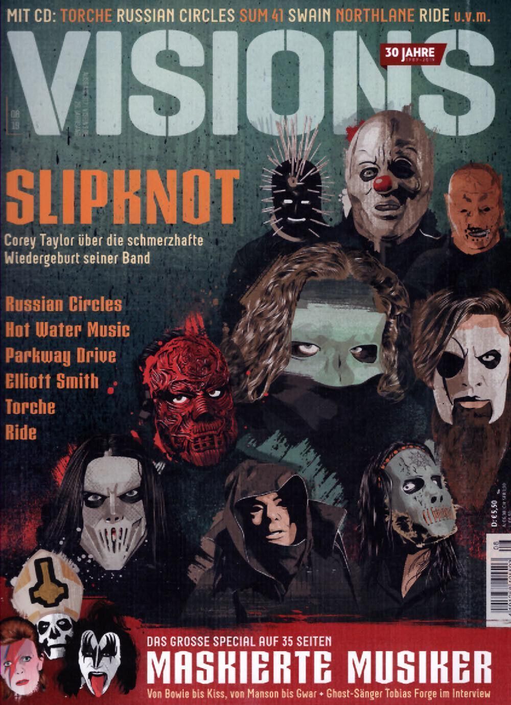 Visions Tijdschrift Duitsland 2019 #317 Slipknot Russian Circle Torche Ride Originele uitgave