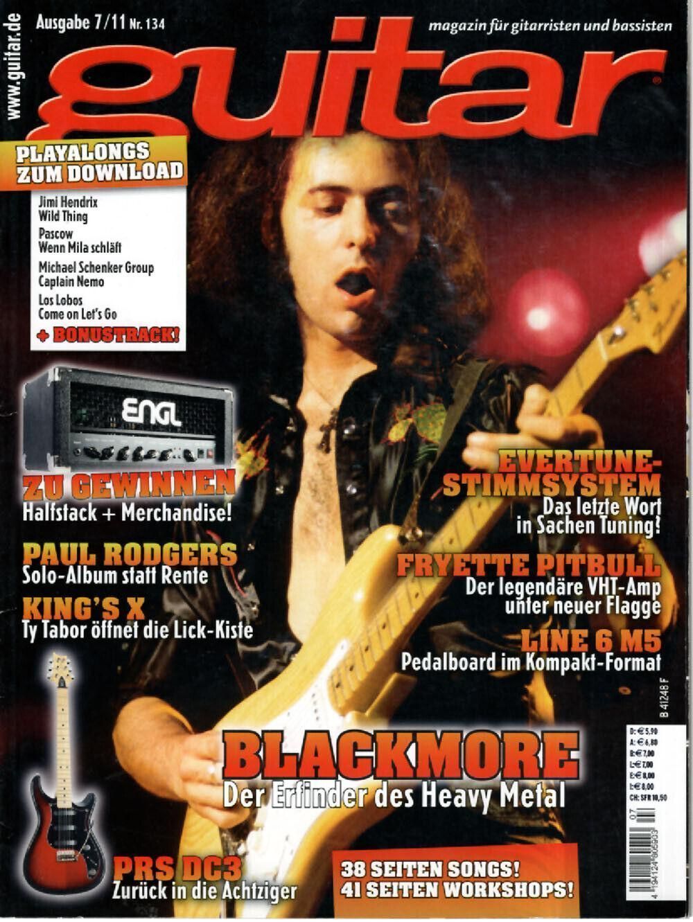 Guitar Revista Alemania 2011-07 Blackmore Paul Rogers Edición original