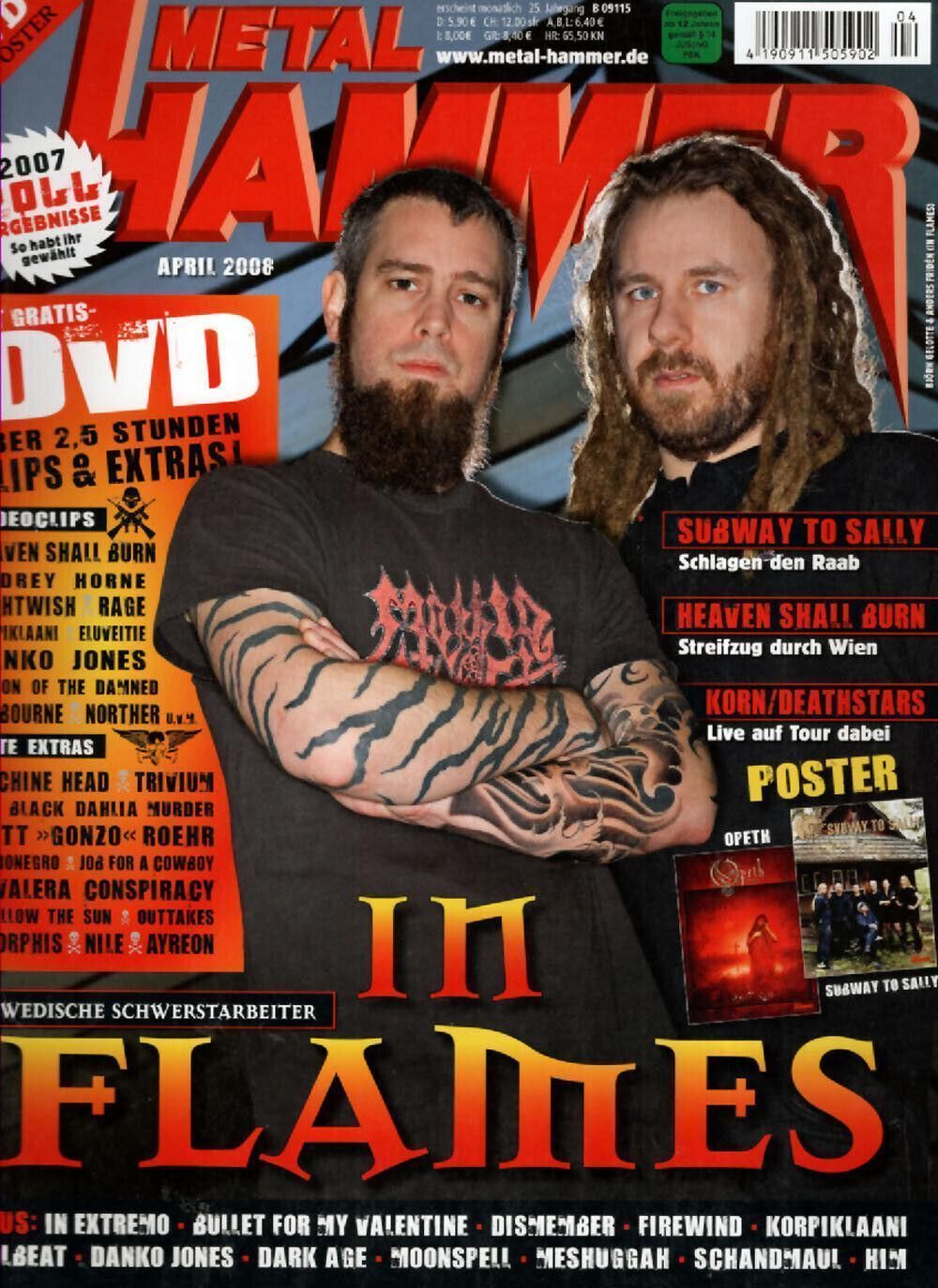 Metal Hammer Magazin Deutschland 2008-04 In Flames Korn Deathstars Subway Heaven