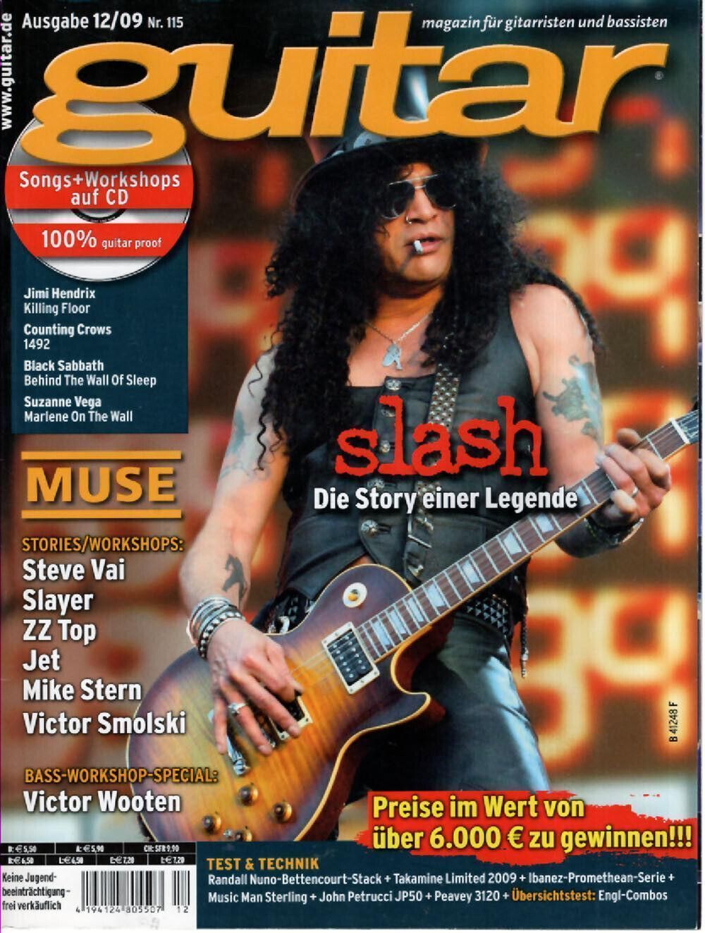 Guitar Magazin Deutschland 2009-12 Slash Muse Steve Vai Slayer ZZ Top